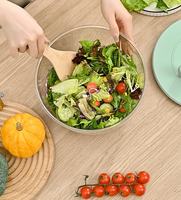 Multifunctionele keukensaladecentrifuge groentesnijder 3L handmatige plastic fruit- en groentevergiet sla-wasser droger roestvrij staal