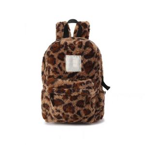 Winter Wool Fur Sherpa Leopard Print Casual Sports <b>Backpack</b> for Teenager <b>Backpack</b> Student Plush Fleece <b>Backpack</b> School Bag - Product Image 3