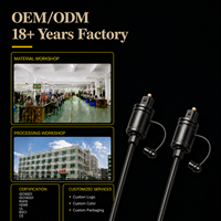 Kabel Audio Video Serat Optik PVC Berkualitas Tinggi Stereo 0.5-10M Digital Toslink DVD Player Kompatibel HDTV Male-Male Emas