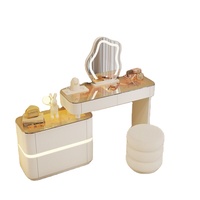 Table de maquillage en ardoise de luxe table de maquillage simple et moderne pour la maison armoire de rangement réseau pour chambre à coucher tablette de maquillage intégrée usine