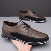 Zapatos Casuales de Hombre para Otoño, Invierno y Primavera, Talla Grande, con Cordones/Deslizables, Parte Superior de PU Transpirable, Suela de Goma Sólida, Cómodos para Vestir