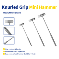 Mini marteau à tête en caoutchouc et acier 165 mm 53 g pour la réparation des maillons de bracelet de montre et les blocs de construction de jouets - Outils de montre à double usage