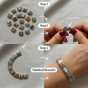 <span class=keywords><strong>Charm</strong></span> per Bracciali Italiani Fatti a Mano in Acciaio Inossidabile, Connettori Religiosi per Bracciali Fai-da-Te - Product Image 2