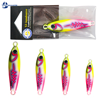 Leurre de pêche en métal au plomb, jig à lancer lent, phosphorescent avec revêtement UV, motif fluorescent, yeux de poisson 3D, pour la pêche en mer en haute mer