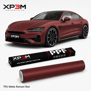 Vinilo para Envoltura de Autos XP3M Rojo Romani Mate Satinado TPU Color PPF de 7.5 Mil, Auto-Reparable, Anti-Rayones, Anti-Amarilleo, Rollo de 1.52x15m - Product Image 1