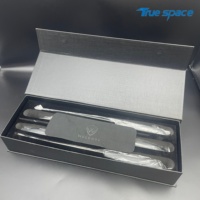 Ensemble de 5 couteaux de cuisine en acier inoxydable avec manche antidérapant en TPR-PP, couteau de chef, couteau à pain, couteau utilitaire, couteau à éplucher, boîte cadeau pour la cuisine à domicile