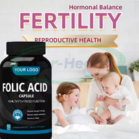 Ausreson Complément d'acide folique de qualité alimentaire Halal 400mg Fer Ferreux DHA Vitamine B9 Capsules d'acide folique pour femmes enceintes