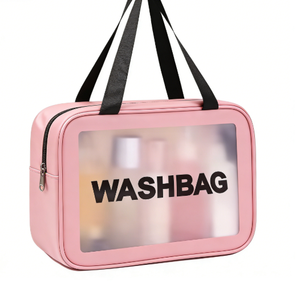 Bolsa de Maquillaje Ecológica, Portátil, Impermeable, con Cierre y Diseño de Letras, Bolsa de Cosméticos Transparente de PVC para Damas - Product Image 2