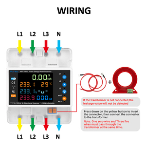 Tuya wifi thông minh 3P 100A Bi-directional năng lượng Power Meter ba giai đoạn 100A chuyển tiếp chuyển đổi điện áp LCD bảo vệ hiện tại giới hạn - Product Image 6