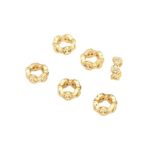 Color-preserving 18K gold diamond-<b>set</b> hollowed-out wheel spacer <b>beads</b> DIY bracelet crystal pearl bracelet accessories C45 - Product Image 5