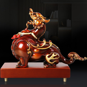 Bronze "Emperor" Auspicious Fox figurine, decorative wine cabinet for <b>office</b> entrance, <b>office</b> <b>decoration</b>, gift for moving house. - Product Image 2