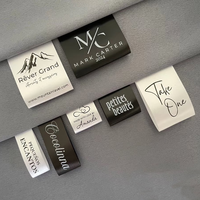 Étiquettes de soin pour vêtements personnalisées à prix d'usine, tissées et imprimées en rouleau, écologiques, avec logo personnalisé