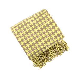 Manta de punto de lana para camas <span class=keywords><strong>con</strong></span> borla pata de gallo mantas de punto grueso sofá decoración a cuadros para el hogar - Product Image 2