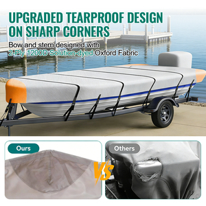 Bâche de <span class=keywords><strong>bateau</strong></span> en <span class=keywords><strong>toile</strong></span> de polyester de qualité marine, imperméable, ajustement universel pour <span class=keywords><strong>bateau</strong></span> de pêche - Product Image 6