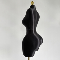 Mannequin ajustable en tissu noir, demi-corps, pour robe de mariée, style BBL, courbes brésiliennes, pour femme, grande taille, forte poitrine et fessier, sexy