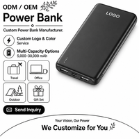 M-QUEEN Batterie externe ultra-mince Li-Polymère à chargement rapide avec logo personnalisé 10000mAh/20000mAh/30000mAh Micro USB Double ports USB pour téléphone
