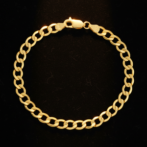 צמיד קובני מזהב צהוב מלא 9K/10K/<span class=keywords><strong>14K</strong></span>/18K עם סוגר לובסטר - תכשיט זהב אמיתי - Product Image 4