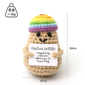 Mini plante positive amusante en forme <span class=keywords><strong>de</strong></span> pomme <span class=keywords><strong>de</strong></span> terre, adorable poupée en tricot crochetée, plante <span class=keywords><strong>de</strong></span> soutien émotionnel amusante <span class=keywords><strong>de</strong></span> poche, cadeau en crochet pour un anniversaire - Product Image 3