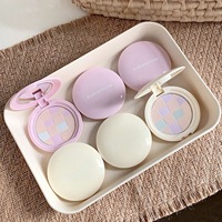 Palette de fard à joues en poudre personnalisable professionnelle, palette de fard à joues en poudre ronde multicolore, maquillage naturel imperméable