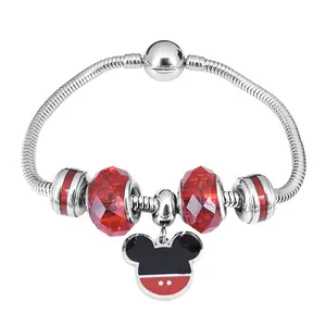 Hot Verkoop Qings Rvs Diy Mickey Hangers Bedelarmbanden Sieraden Voor Meisjes Kids Sieraden Bisuteria