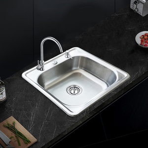 Fort bol de cuisine en acier inoxydable, simple, évier de cuisine, tiroirs en acier inoxydable - Product Image 2