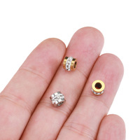 Bijouterie tendance plaquée or 18 carats Perles entretoises en acier inoxydable CZ Perles de pierres précieuses Zircon cubique Composants de fabrication de bijoux en diamant