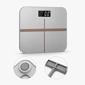 Balance connectée Bluetooth intelligente en verre trempé blanc avec écran LCD pour salle de bain à domicile – Appareil de pesée personnel précis - Product Image 3