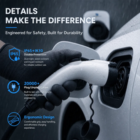 Chargeur mural EV à sortie stable, design fin, étanche, 32A 7KW 11KW, chargeur AC pour voitures particulières