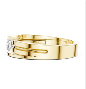 Bague solitaire en or jaune contemporain avec diamant pour hommes avec finition élégante et appel de mode de style élevé d'Inde - Product Image 6