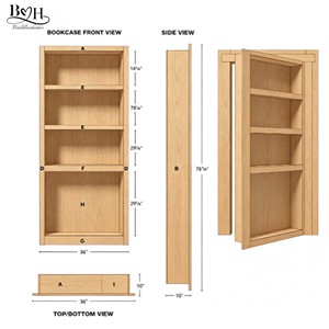 Bibliothèque dissimulée en bois massif, étagères de rangement multicouches secrètes, porte coulissante pour villa, maison, bureau, passage caché - Product Image 5
