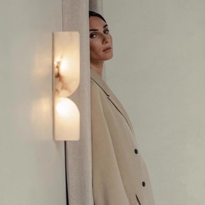 Spanish Marble Wall Lamp Led Light E27 Off White Nordic Style Living Room Bedroom Hallway Stairwell Lighting - Product Image 1