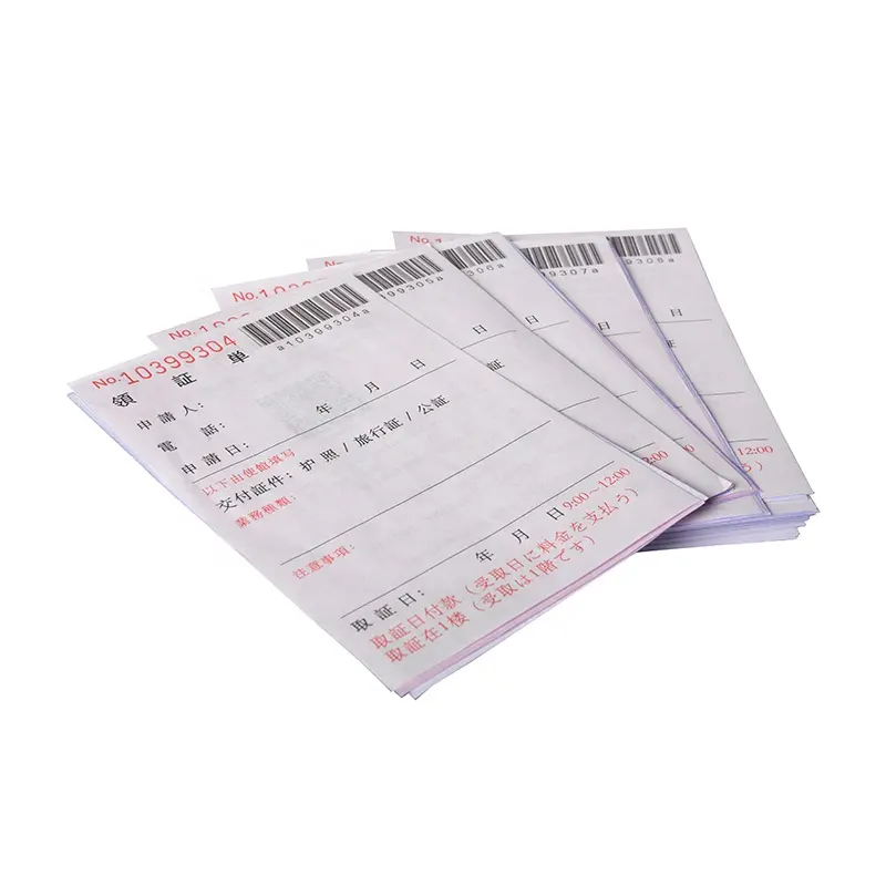 Double Sided Print Customized A4 3 Layers Carbonless Paper Rolls Red Copy Forms 2 Color Carbon Card Paper