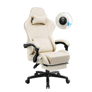 Silla Gamer, Silla de Juego con Masaje, Silla de Carreras, Silla de Juego Moderna de Aluminio con RGB, de Cuero PU Blanco, en Oferta - Product Image 4