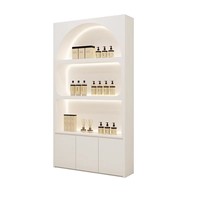 Armoire à vin moderne simple en bois massif de luxe léger avec rangement intégré et vitrine murale