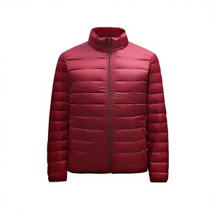 Veste d'hiver décontractée pour homme en nylon léger, tissée, avec fermeture éclair sur le devant, col montant, teinte unie, respirante, coupe-vent, rembourrée, pour l'extérieur - Product Image 1
