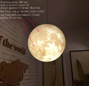 Lámpara colgante con forma de Planeta y luna Lunar, luz nórdica 3d para decoración de Navidad, universo creativo - Product Image 1