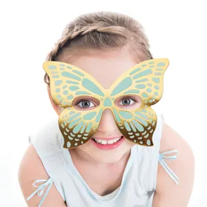 Masques oculaire papillon scintillants en papier, 50 pièces, fournitures de fête d'anniversaire pour bébé, accessoires Photo, pour Cosplay