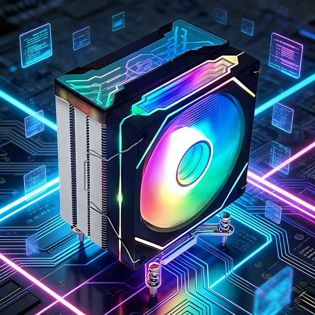 Desktop CPU Cooler with 4 Heat Pipes, Factory - Direct Sales. 120mm Fan with ARGB Optical Sync, Supports LGA1700/115x