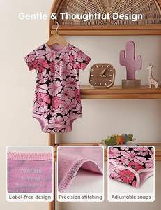 Produttore all'ingrosso personalizzi tutine per bambini <span class=keywords><strong>in</strong></span> <span class=keywords><strong>cotone</strong></span> <span class=keywords><strong>mussola</strong></span> con Logo animale orso manica corta - Product Image 4