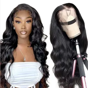 All'ingrosso Peruvian Body Wave Full HD Pace Parrucche frontali Extension per Capelli Umani Parrucche frontali in pizzo per donne nere venditori