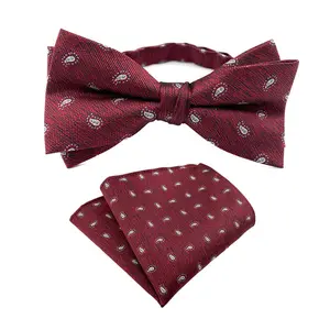 2024 neue Bow Ties-Sets Herren Krawatte schwarz Schmetterling Hochzeit großer Seidenbogen