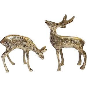 PARIJAT HANDICRAFT Golden-Deer-Estatua Rústica Lodge Esculturas Wildlife Animal Deer Estatua Coleccionable Bosque Figuritas Cabina - Product Image 5