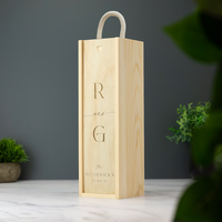 Boîte de rangement à vin rectangulaire en bois - Style vintage, matériaux recyclés, design personnalisable, cadeau de Noël