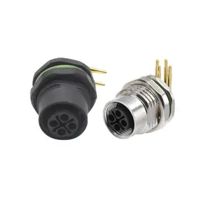 Conector elétrico de 4 pinos com sensor de soldagem codificado S macho fêmea tampa de plástico conector de cabo à prova d'água M12