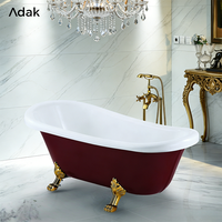 Baignoire autoportante en acrylique traditionnelle pour trempage et massage, avec drain, portable, écologique, garantie 5 ans, facile à nettoyer, profonde