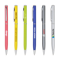 Stylos à bille promotionnels sportifs en métal personnalisés en gros avec logo personnalisé et toucher doux en caoutchouc