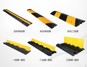 כבל חשמל חיצוני מהירות bumps פלסטיק מתלוצץ צהוב + שחור 30 קילומטר/שעה האטה רצועה מעוטת - Product Image 4