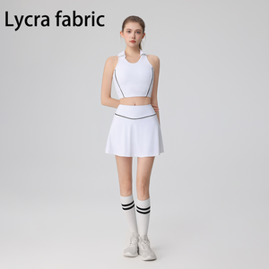 OEM Plus Size Verão Saia Conjuntos Mulheres 2 Peça Outfits Polo Collar Alta Qualidade Badminton Tênis Pickleball Roupas Saia Set - Product Image 2