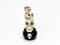 Figurine de citrouille crâne d'Halloween en gros - Décoration solaire extérieure gothique en magnésie avec lumière LED