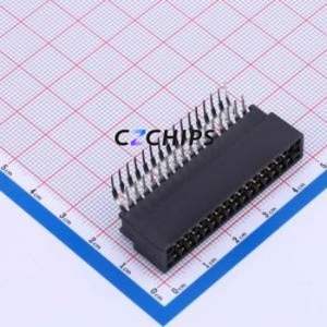 ER32BGFBK Gold Finger Connector Bent Lead Through Hole,P=2.54mm Connector EDGE SLOT 2.54mm 32P Right Angle Insert - Product Image 1